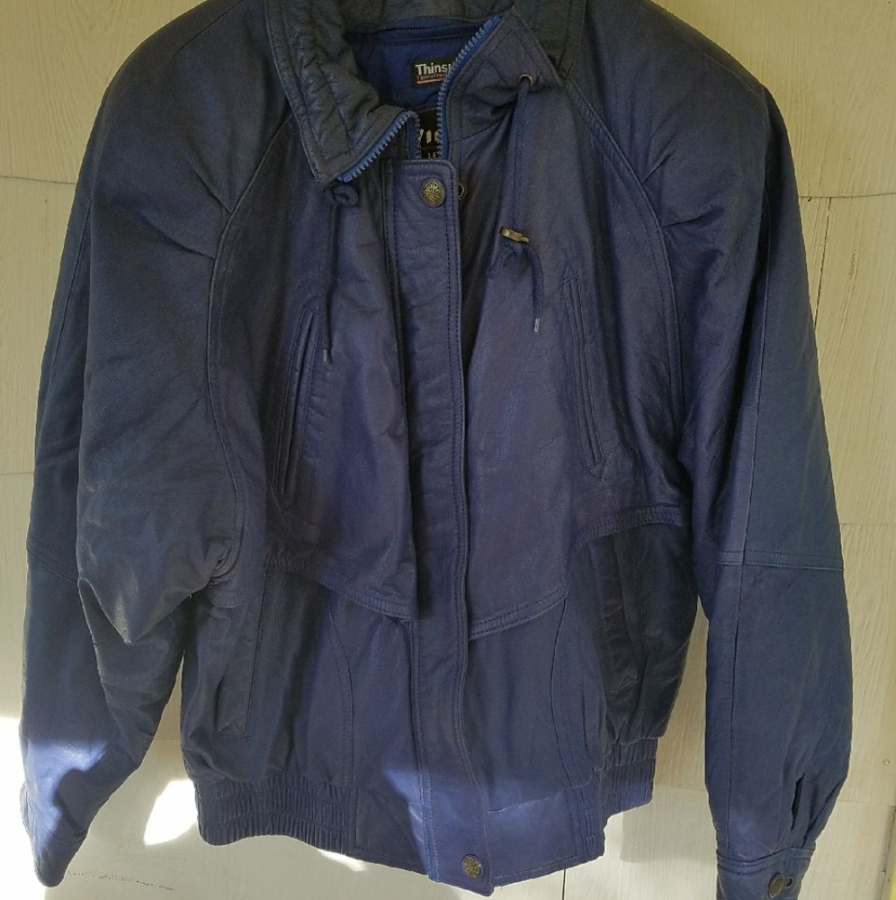 Blue Leather Jacket